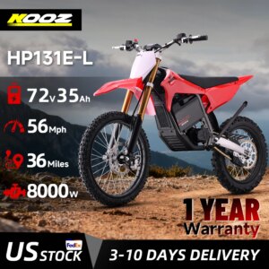 KOOZ HP131E-L 72V 8000W Pro Electric Dirt Bike for Adults,3 Speed Modes Electric Motorcycle Up to 56 MPH with 19