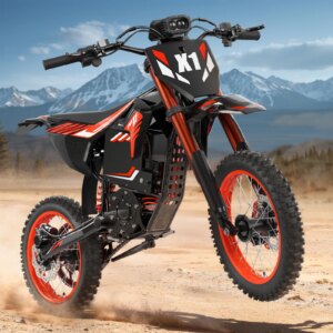 QRONGE X1 Spark Electric Dirt Bike 4500W Peak&Up to 60 Miles 50MPH 60V 28.8Ah Battery E-Bike 14/12